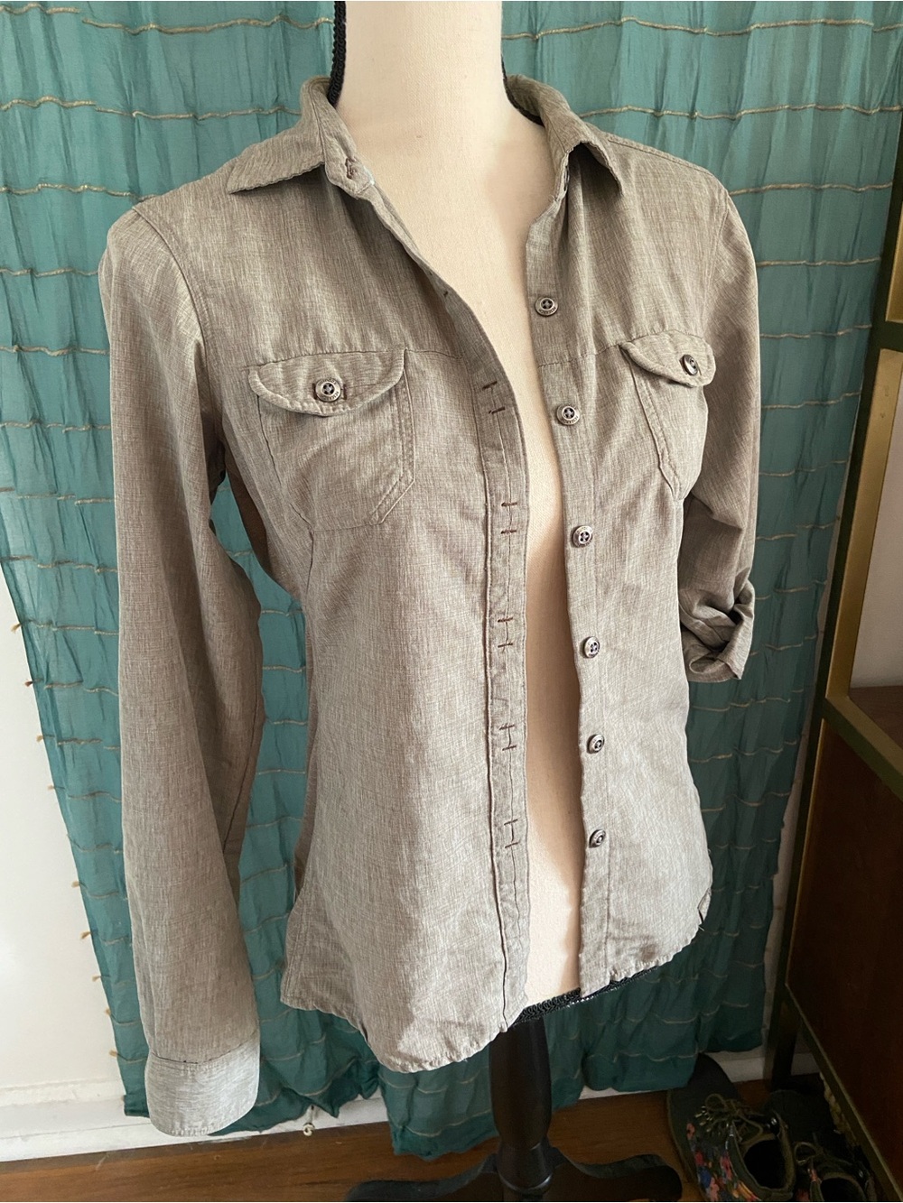 Outdoor Research Women's Long-Sleeve Button-Down Hiking Shirt - Taupe